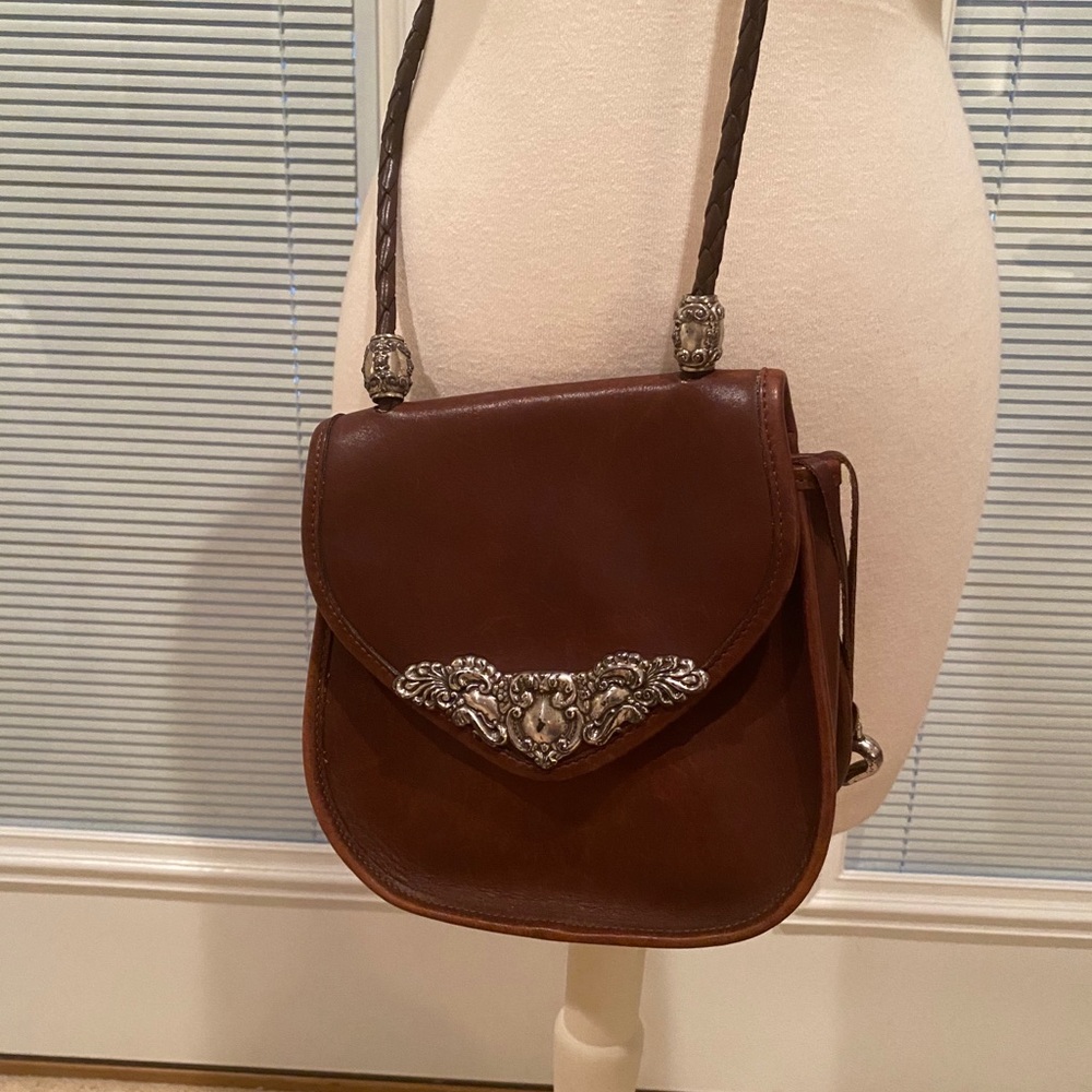 Vintage Brighton leather saddle bag purse